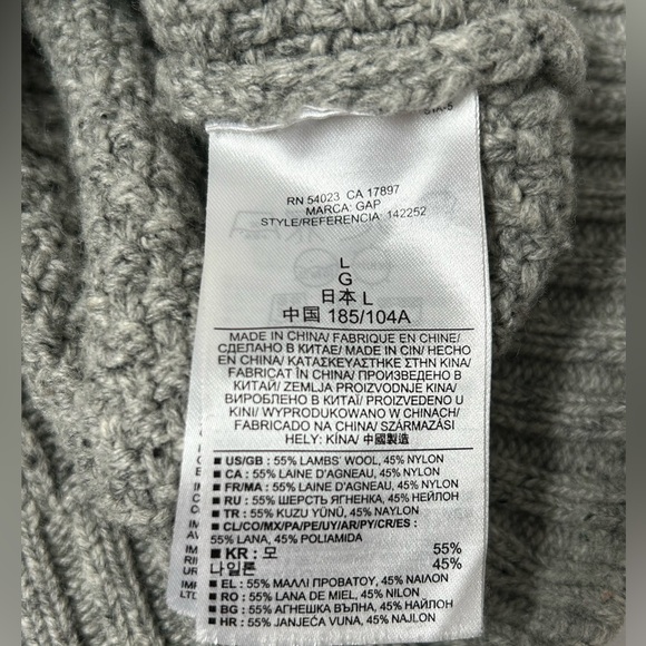 Gap Lambswool Cable Knit Shawl Cardigan - US L - Picture 11 of 14